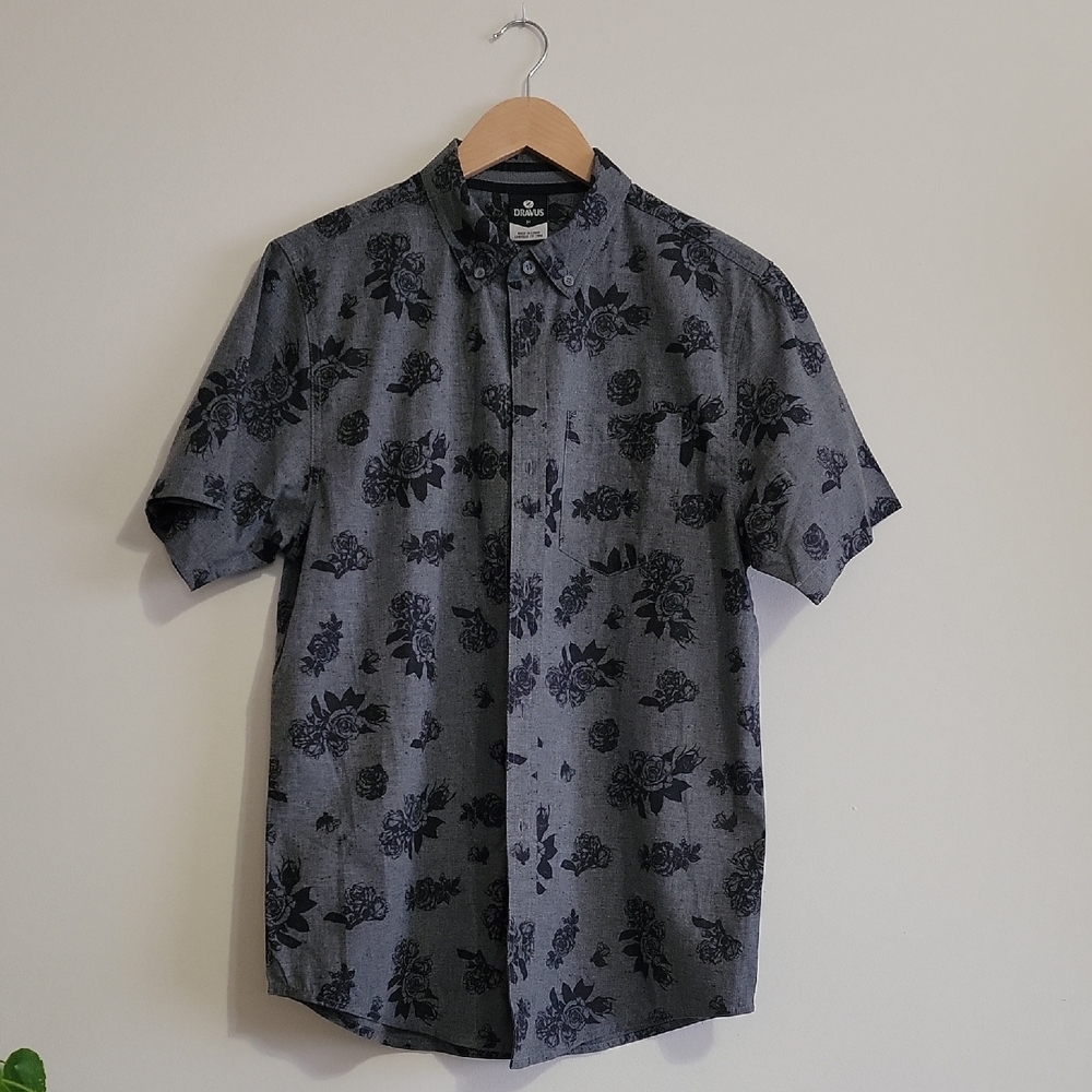 Men's Gray Floral Shirt